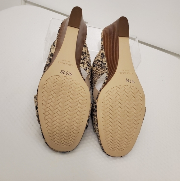 NWOB Cole Haan Adley Grand Snakeprint Leather Wedge Sandals Size 9B Retail $140 - Picture 12 of 12